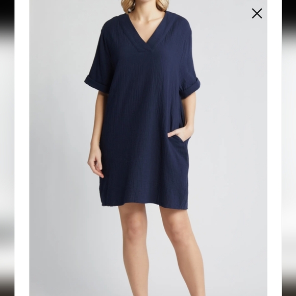 Caslon Knit Shift Dress Turtleneck Dress Caslon Sweater Dress Casual Cold  Shoulder